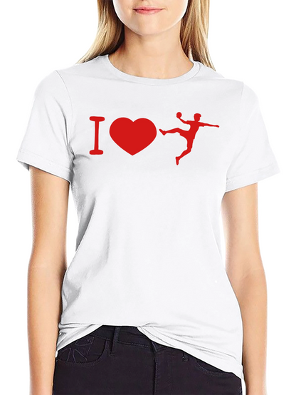 I Love Handball Graphic T-Shirt - Black Cotton Tee