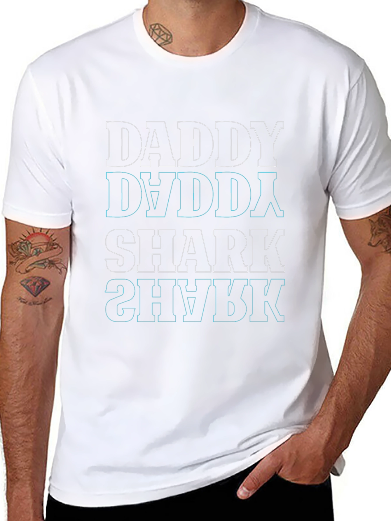 Daddy Shark Graphic Tee - Black Cotton T-Shirt