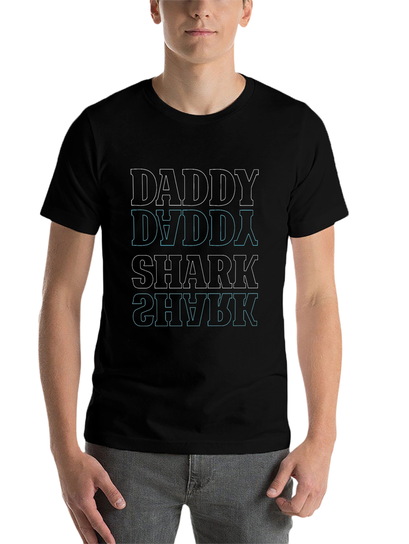 Daddy Shark Graphic Tee - Black Cotton T-Shirt
