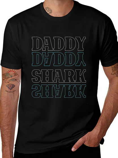 Daddy Shark Graphic Tee - Black Cotton T-Shirt