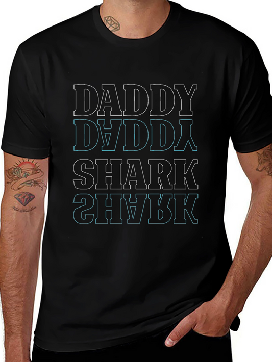 Daddy Shark Graphic Tee - Black Cotton T-Shirt