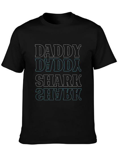Daddy Shark Graphic Tee - Black Cotton T-Shirt