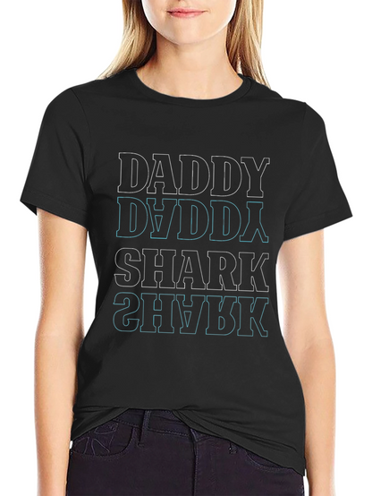 Daddy Shark Graphic Tee - Black Cotton T-Shirt