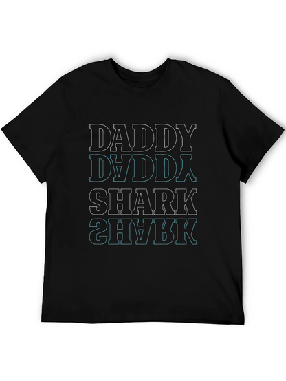 Daddy Shark Graphic Tee - Black Cotton T-Shirt