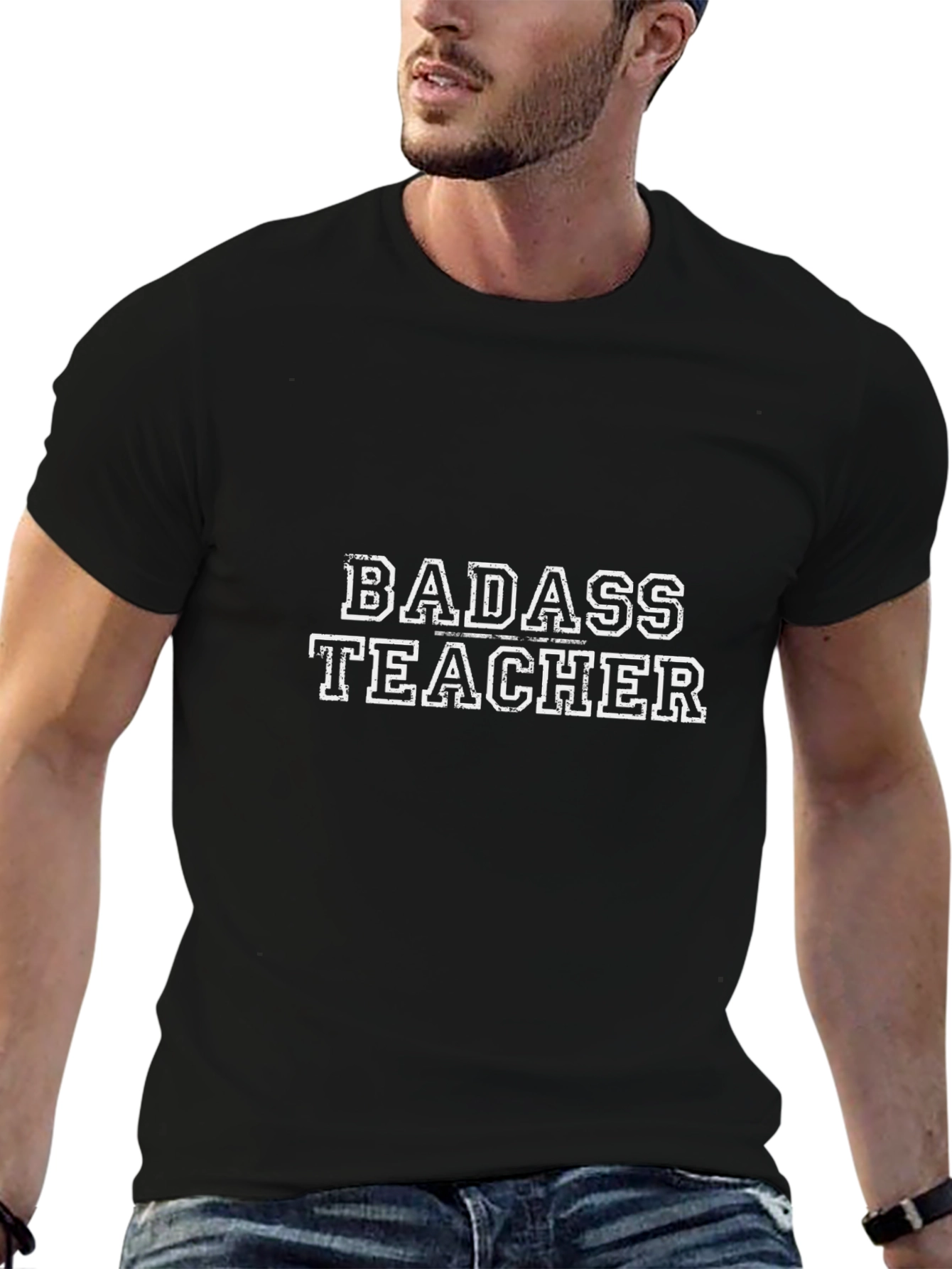 Badass Teacher T-Shirt - Black Graphic Tee