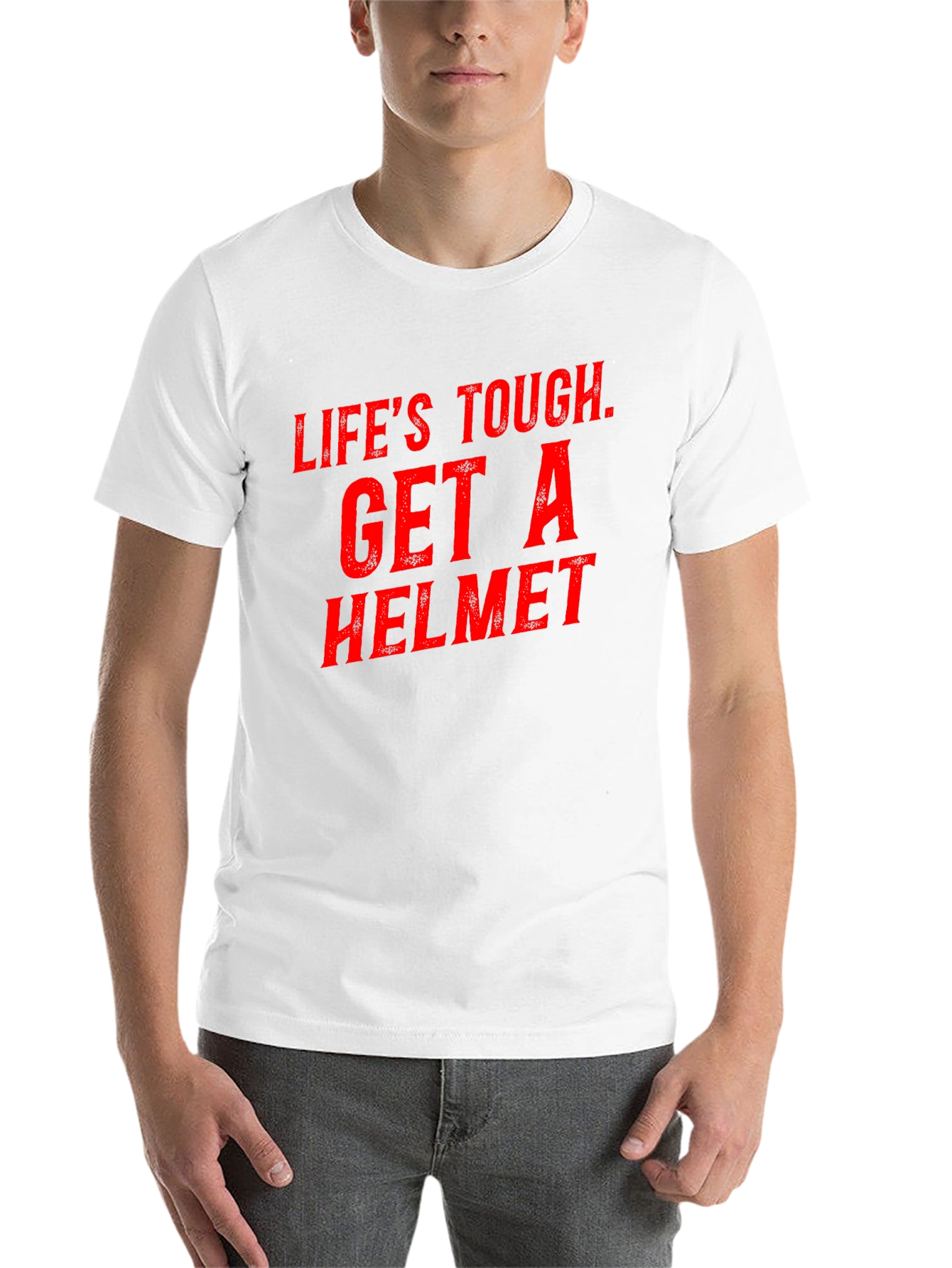 Lifes Tough Get a Helmet Graphic Tee