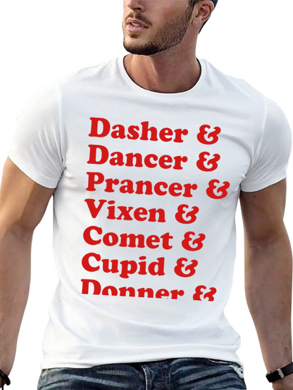 Reindeer Names Holiday T-Shirt