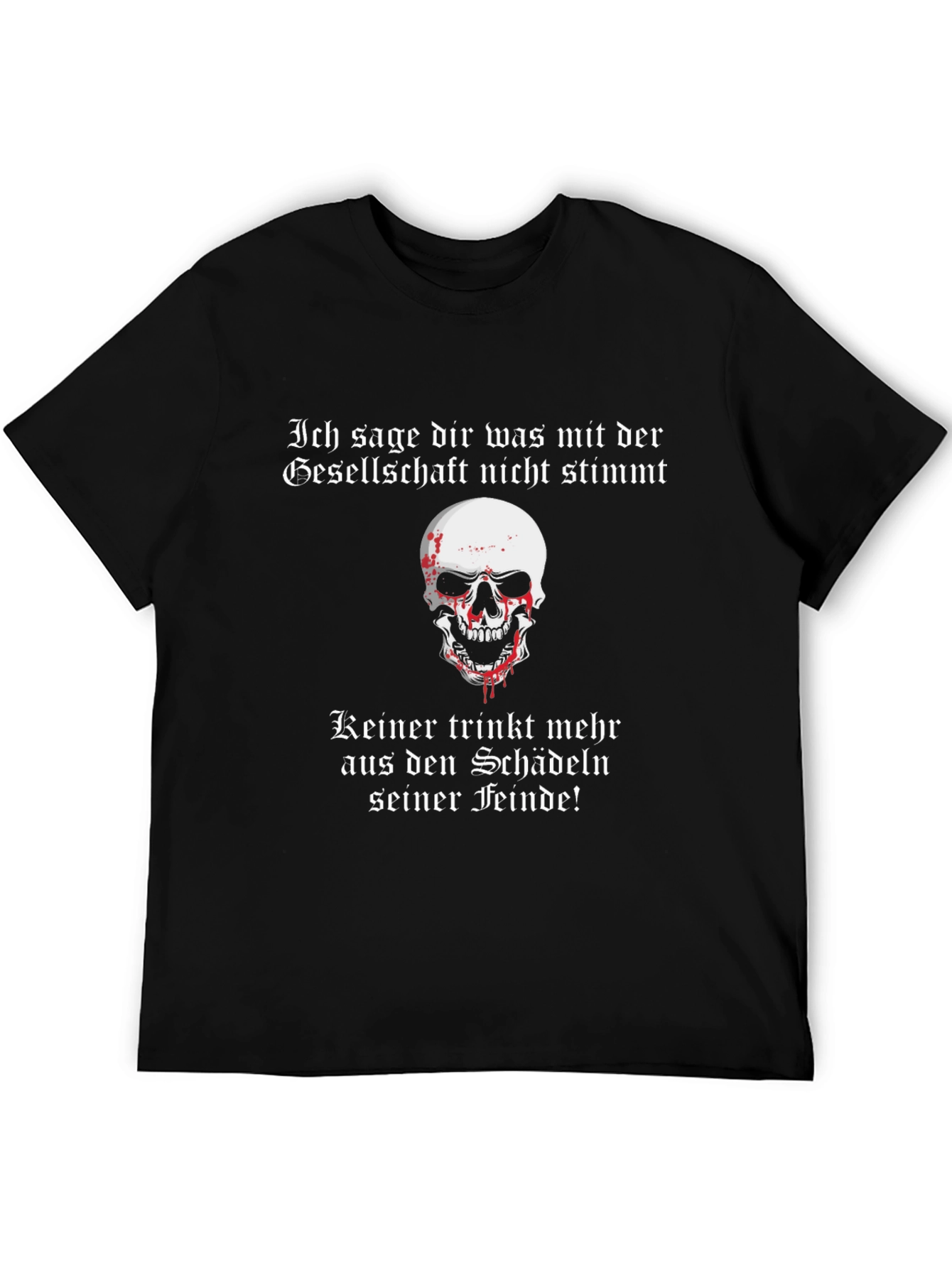 Edgy Skull Graphic T-Shirt - Society Slogan