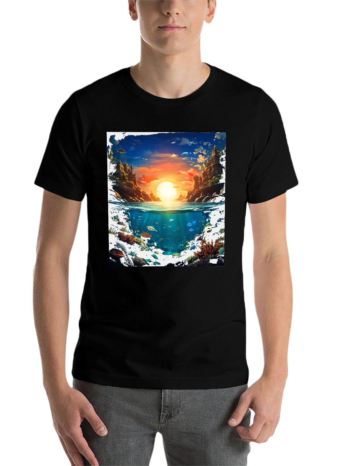 Ocean & Sky Graphic Tee - Unique Design!