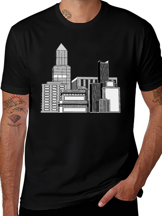 Cityscape Graphic Black T-Shirt