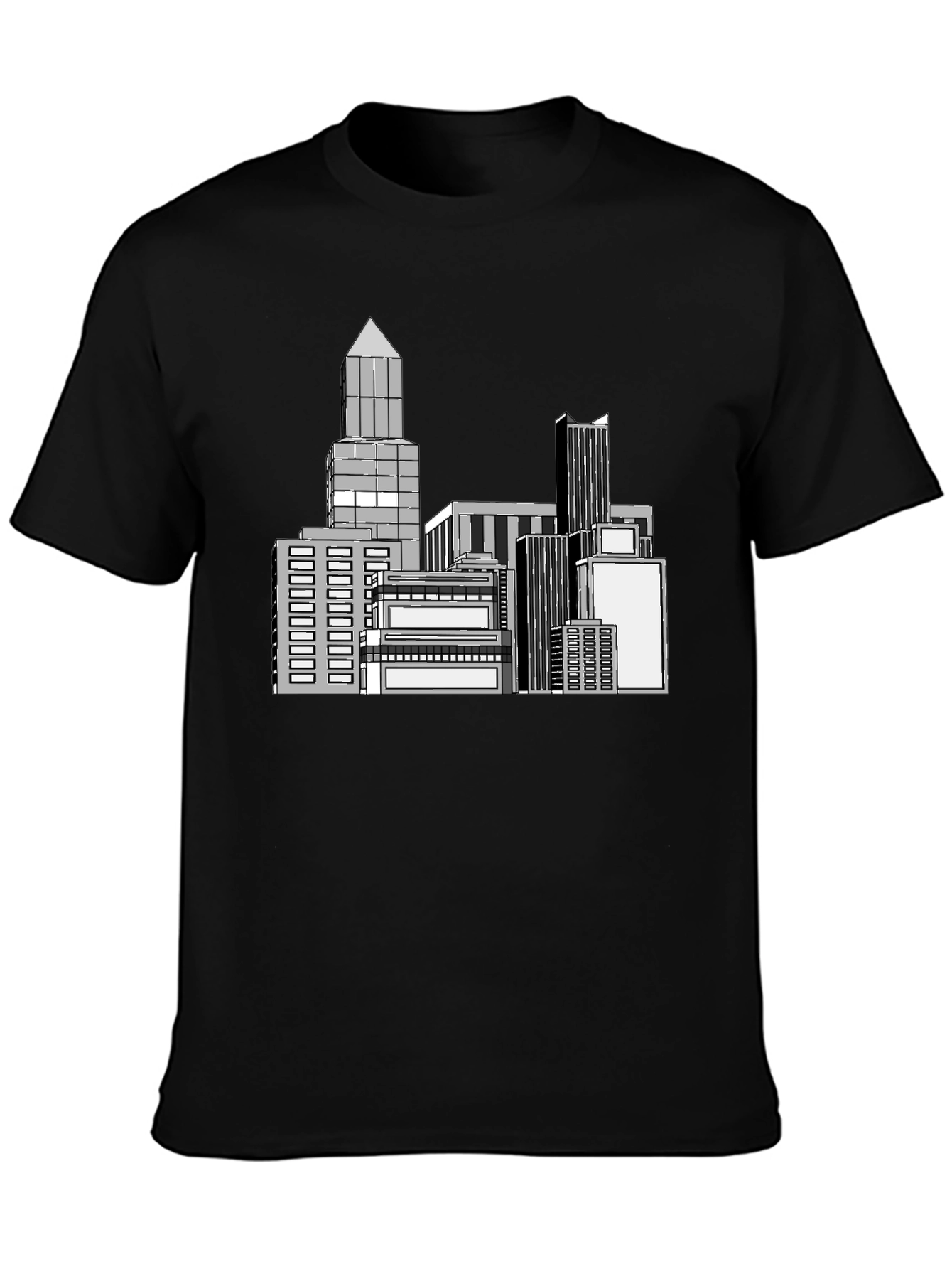 Cityscape Graphic Black T-Shirt