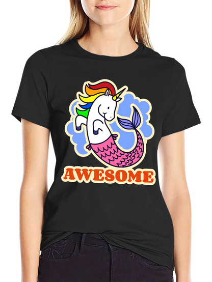 Awesome Unicorn Mermaid Graphic Tee