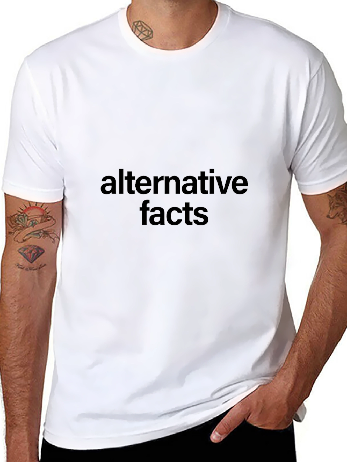 Alternative Facts Graphic Tee - Black Cotton T-Shirt