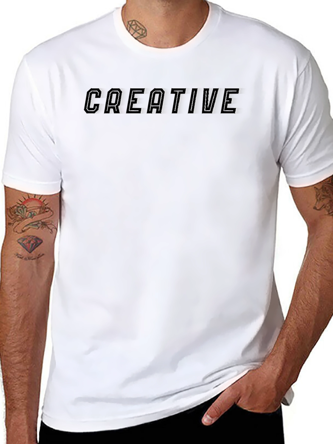 Creative Graphic Tee - Black T-Shirt