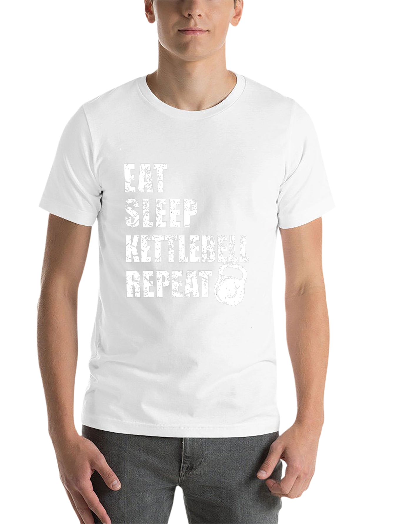 Eat Sleep Kettlebell Repeat Graphic Tee