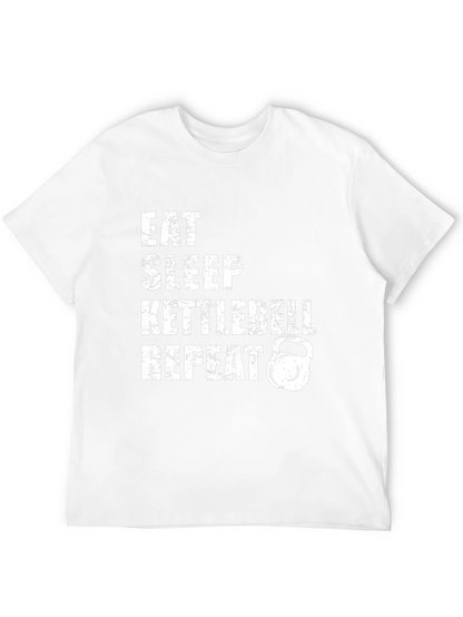 Eat Sleep Kettlebell Repeat Graphic Tee