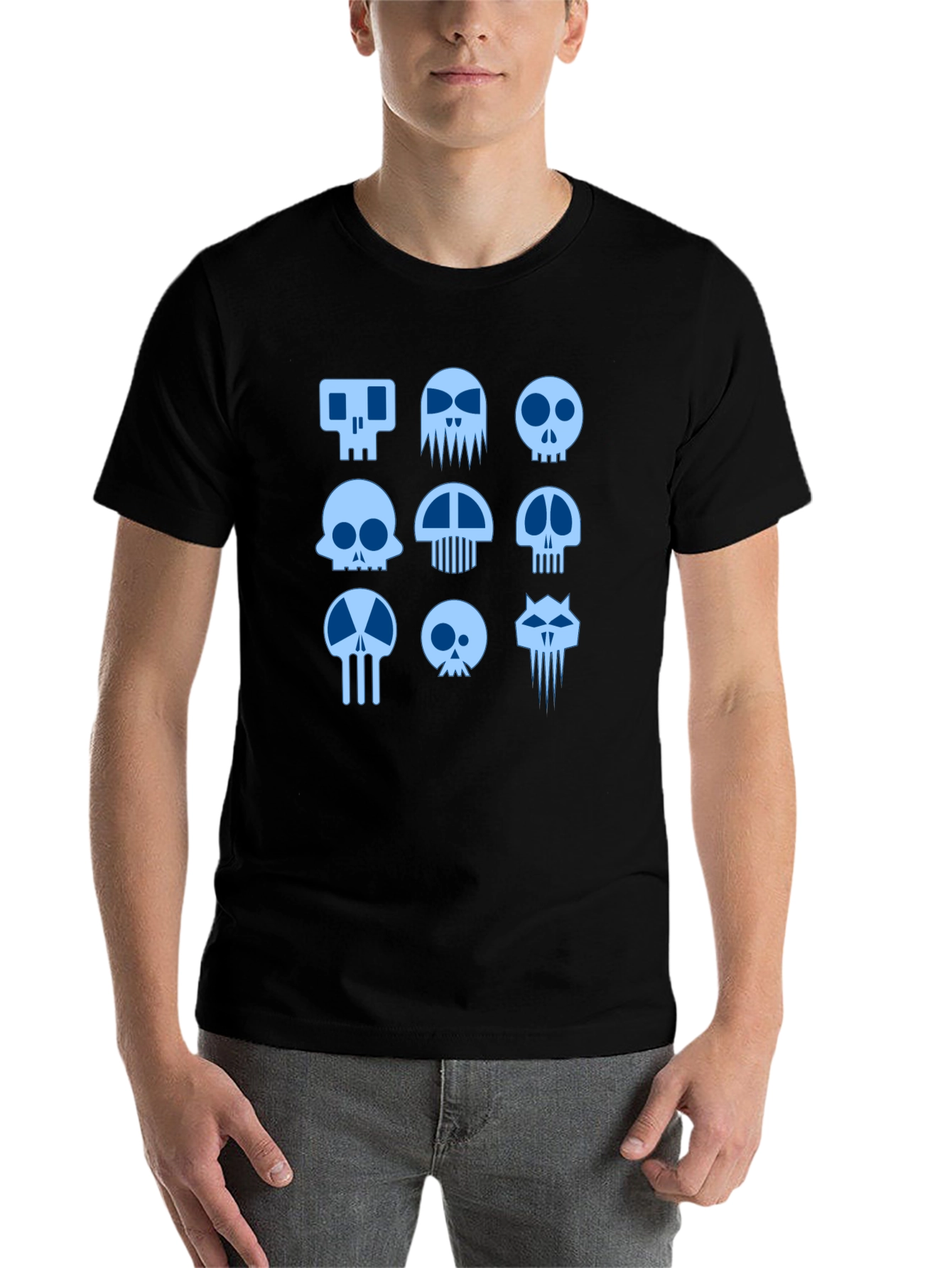 Skull Graphic Print Black T-Shirt