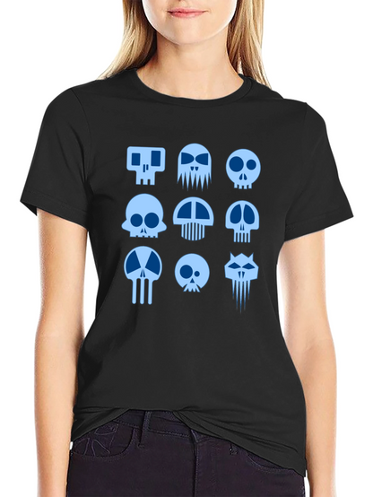 Skull Graphic Print Black T-Shirt
