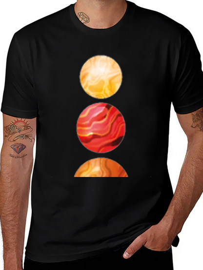 Abstract Circle Graphic Tee - Soft Cotton Blend