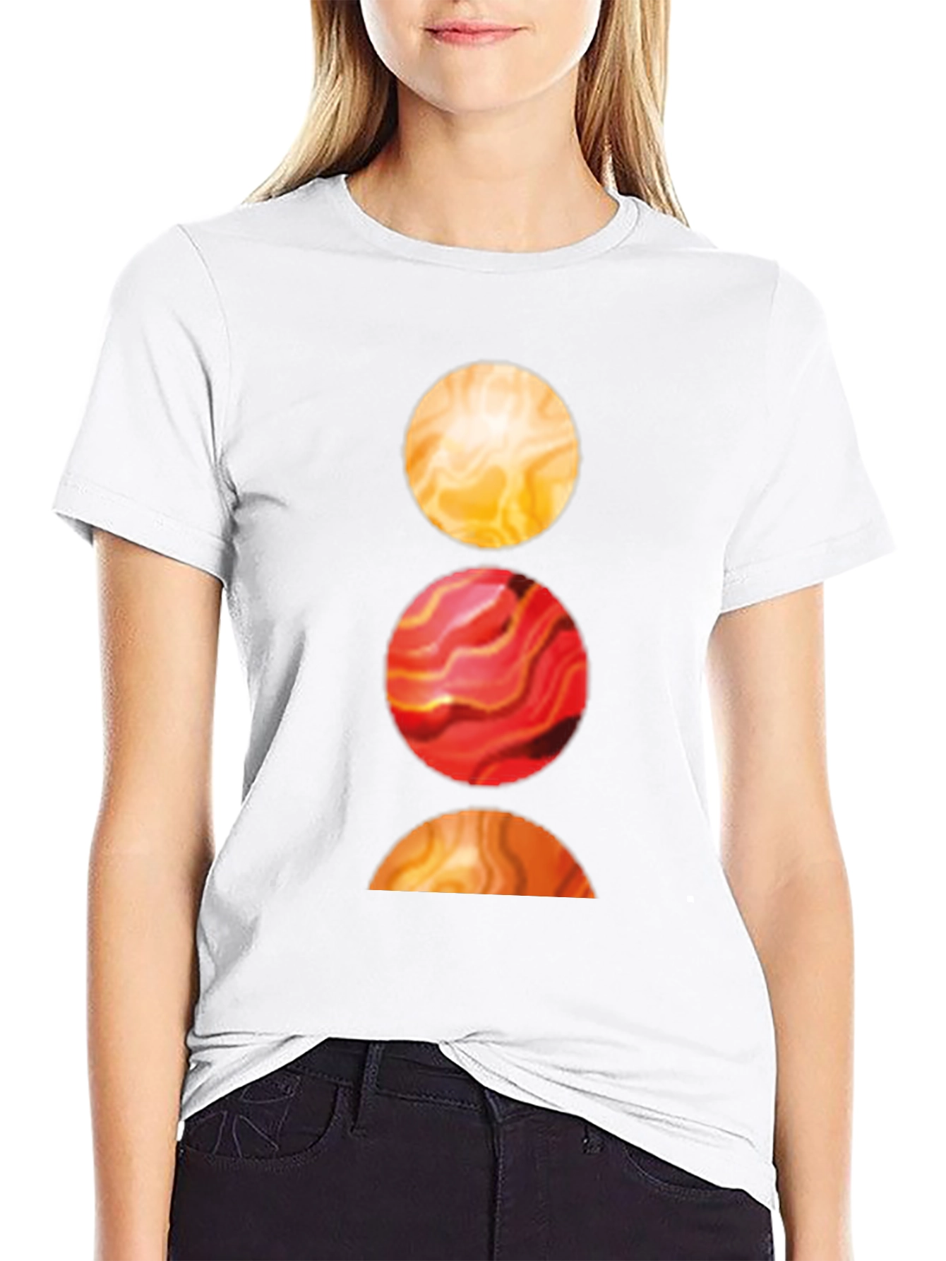 Abstract Circle Graphic Tee - Soft Cotton Blend