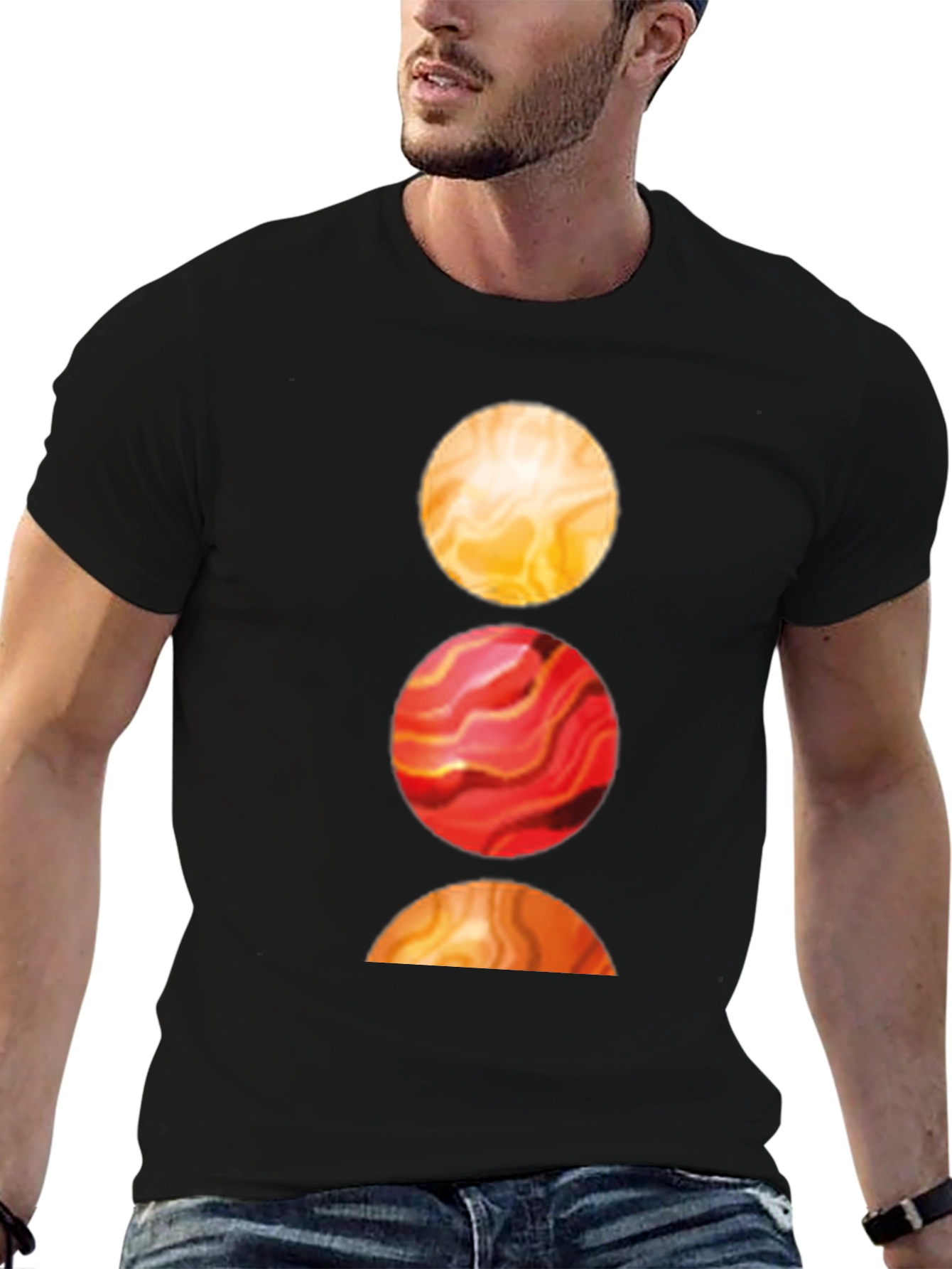 Abstract Circle Graphic Tee - Soft Cotton Blend