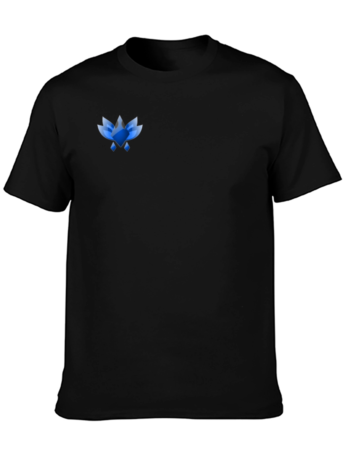 Mens Black Tee with Abstract Blue Graphic