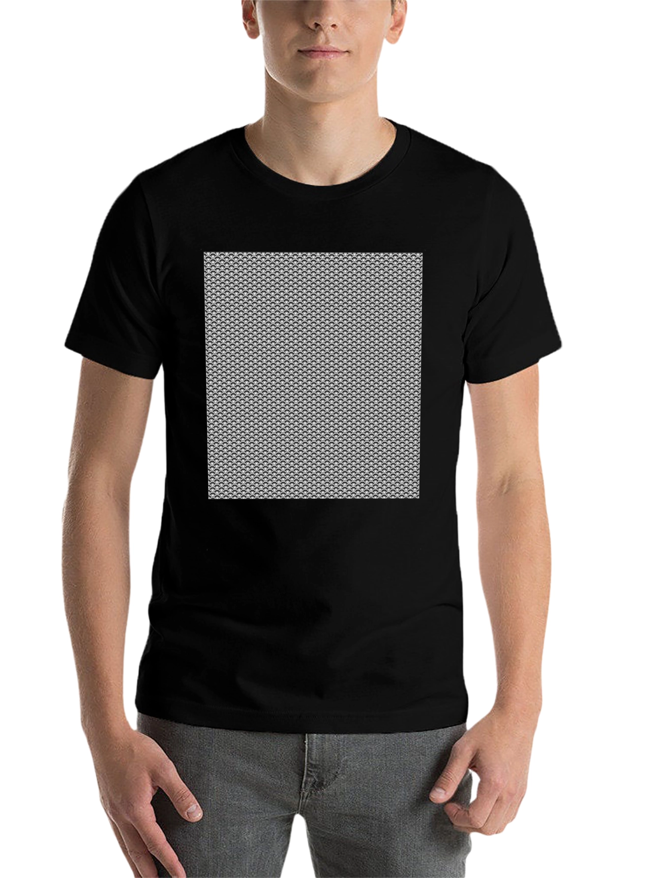 Chainmail Pattern Black T-Shirt