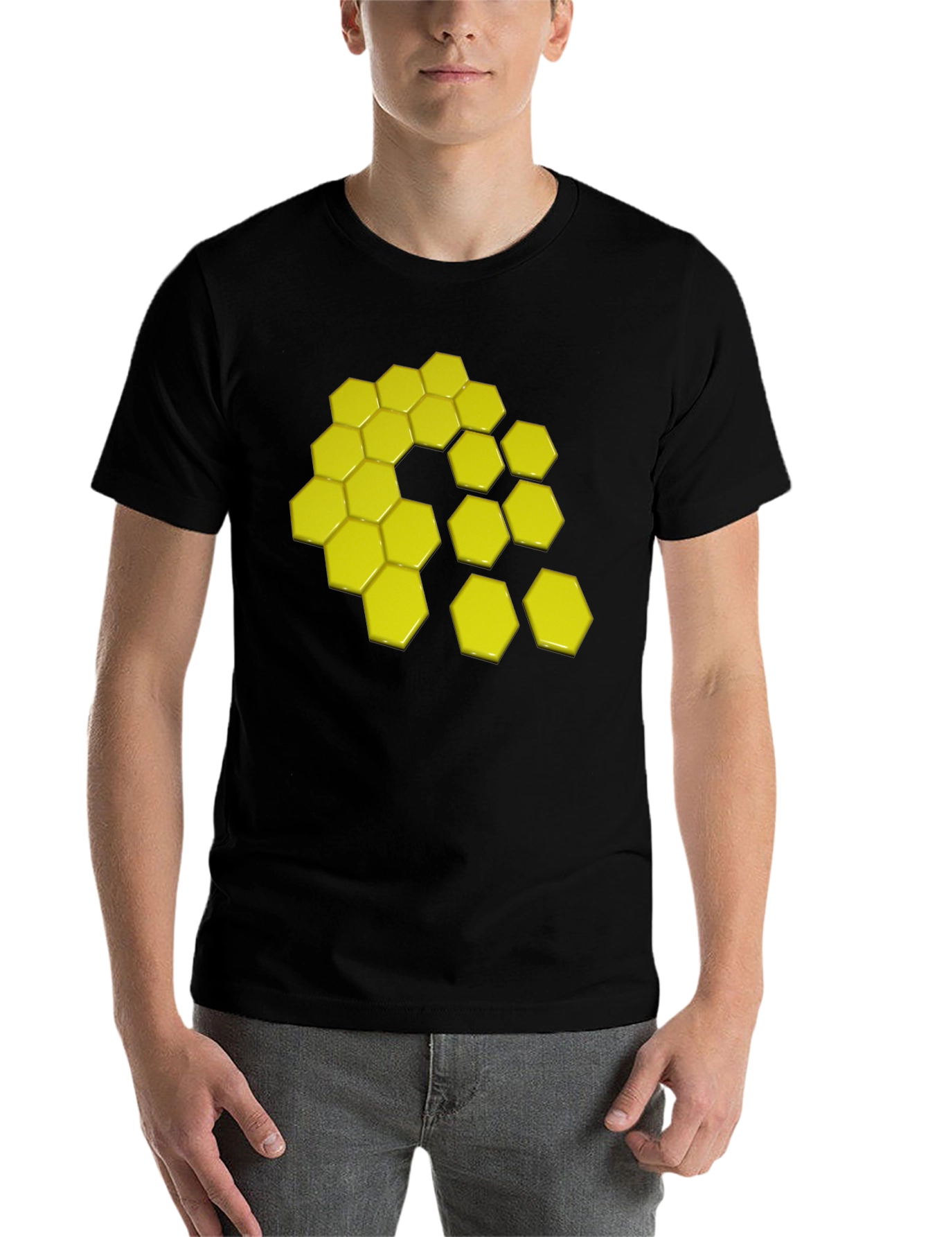 Geometric Hexagon Graphic Tee - Modern Style