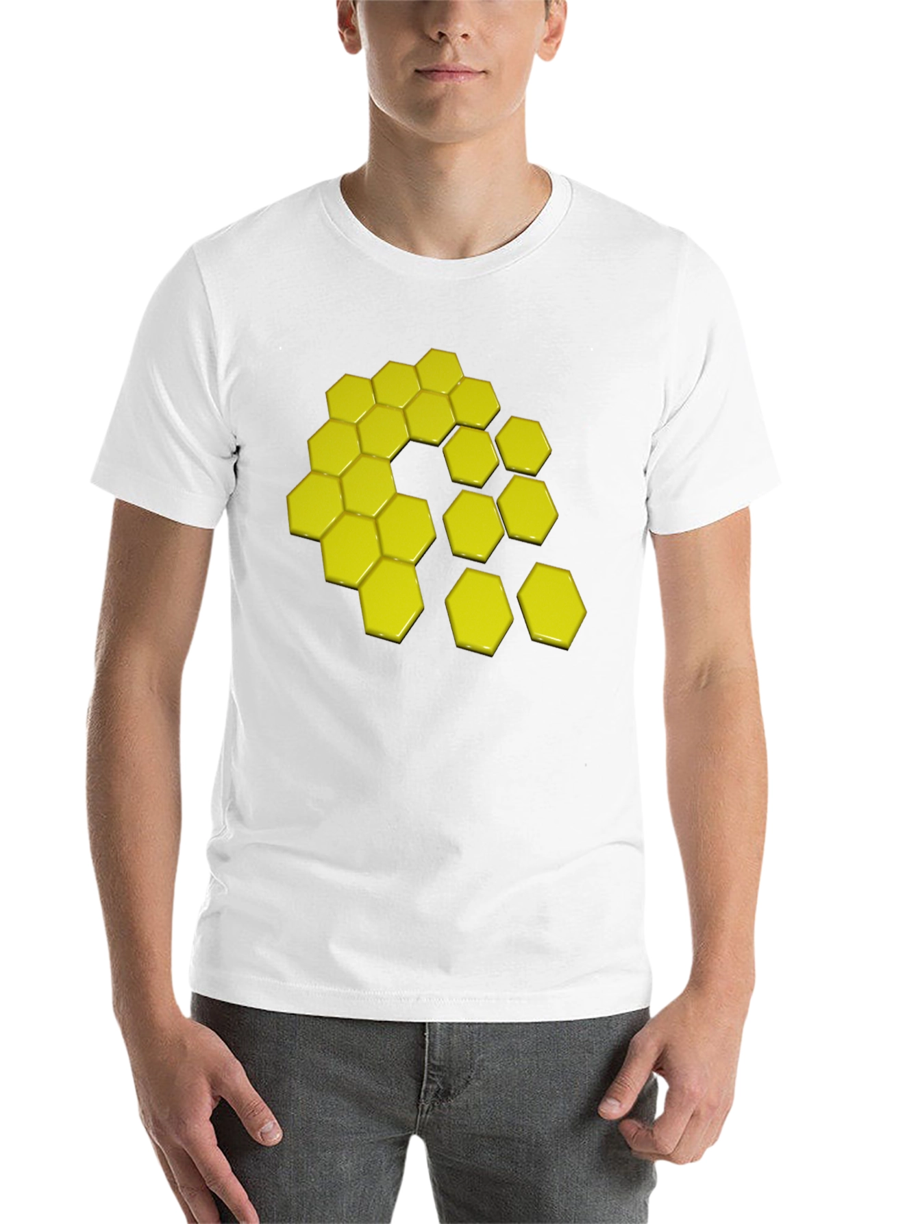 Geometric Hexagon Graphic Tee - Modern Style
