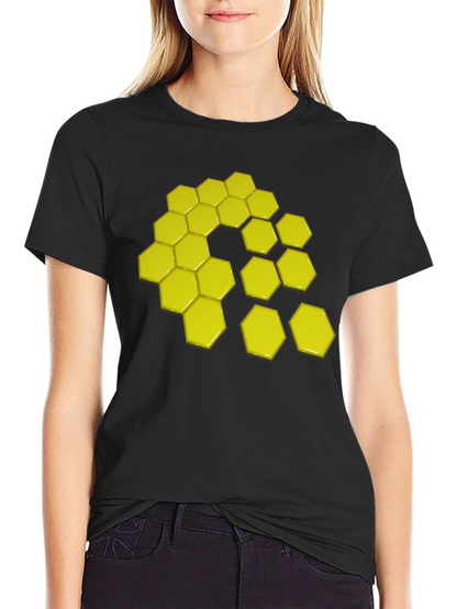 Geometric Hexagon Graphic Tee - Modern Style