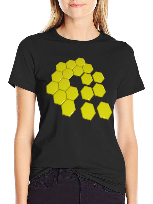 Geometric Hexagon Graphic Tee - Modern Style