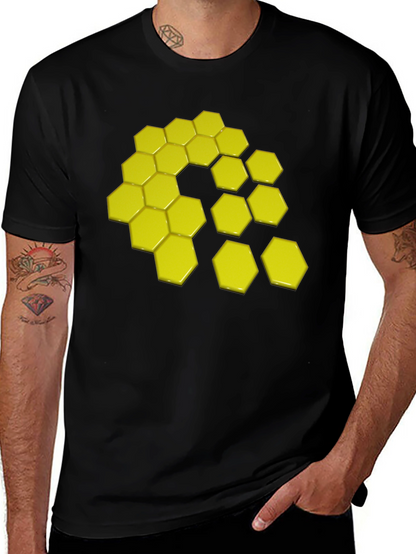 Geometric Hexagon Graphic Tee - Modern Style