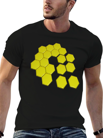 Geometric Hexagon Graphic Tee - Modern Style