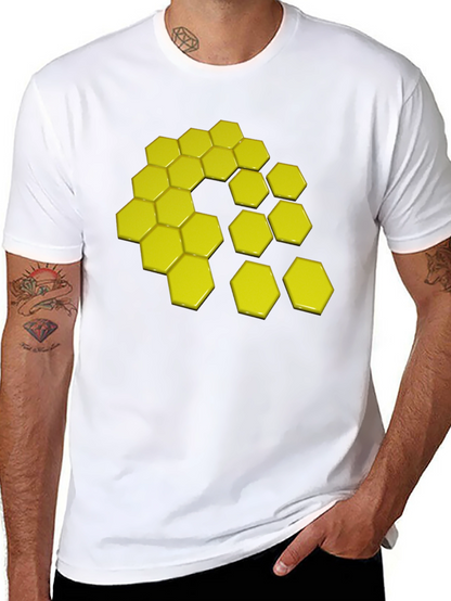 Geometric Hexagon Graphic Tee - Modern Style