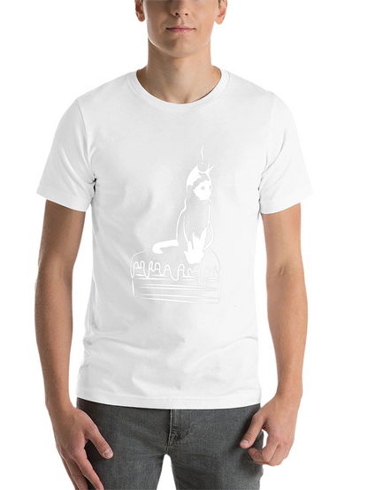 Cat on Cake Graphic Tee - Black T-Shirt