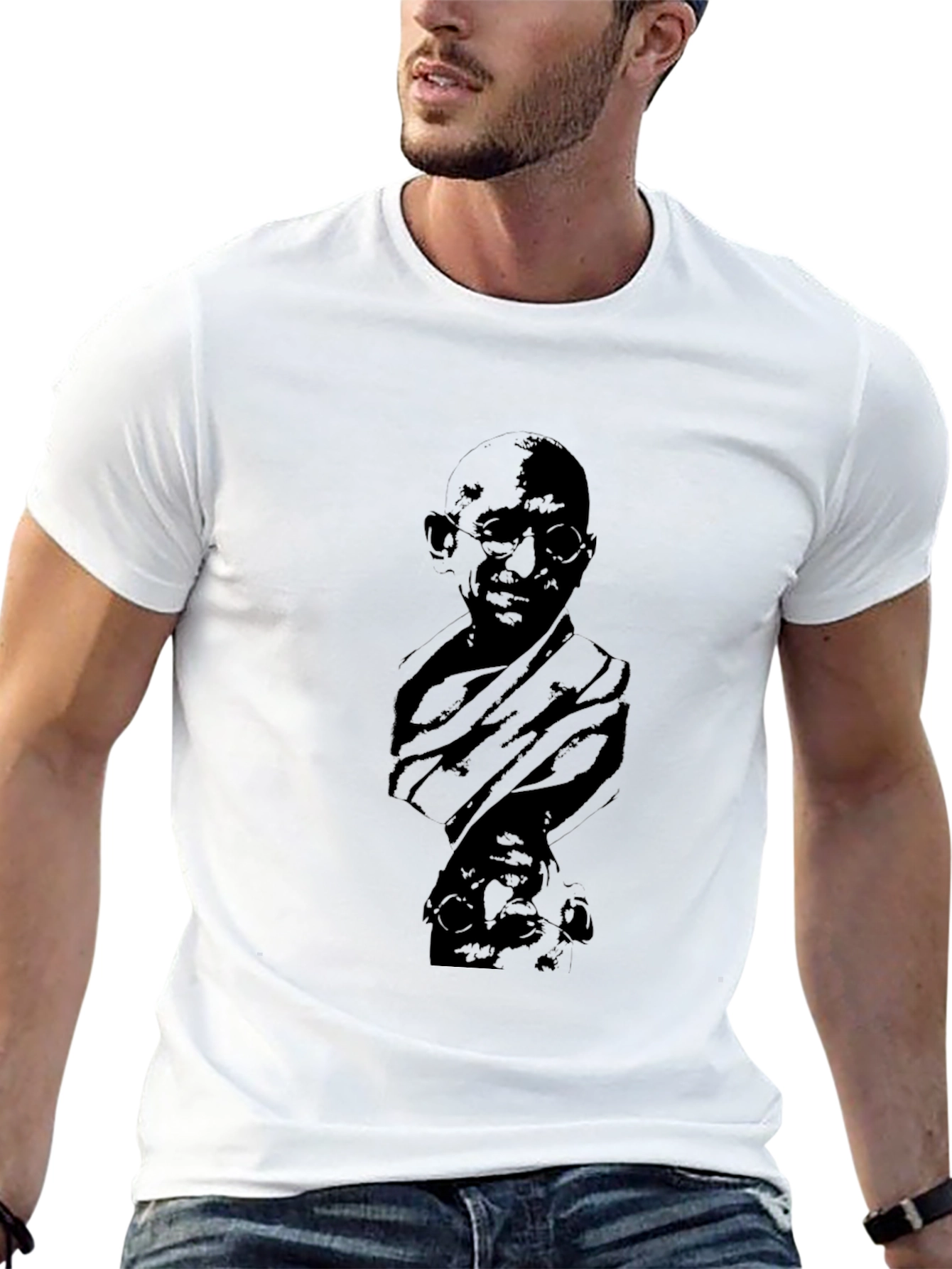 Gandhi Portrait Black T-Shirt