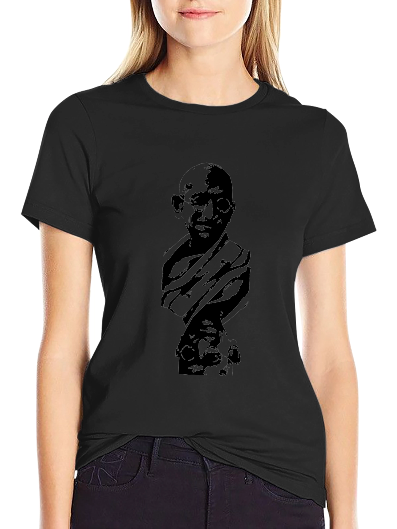 Gandhi Portrait Black T-Shirt