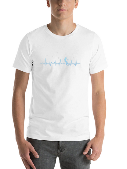 Skiing Heartbeat T-Shirt - Winter Sports Apparel