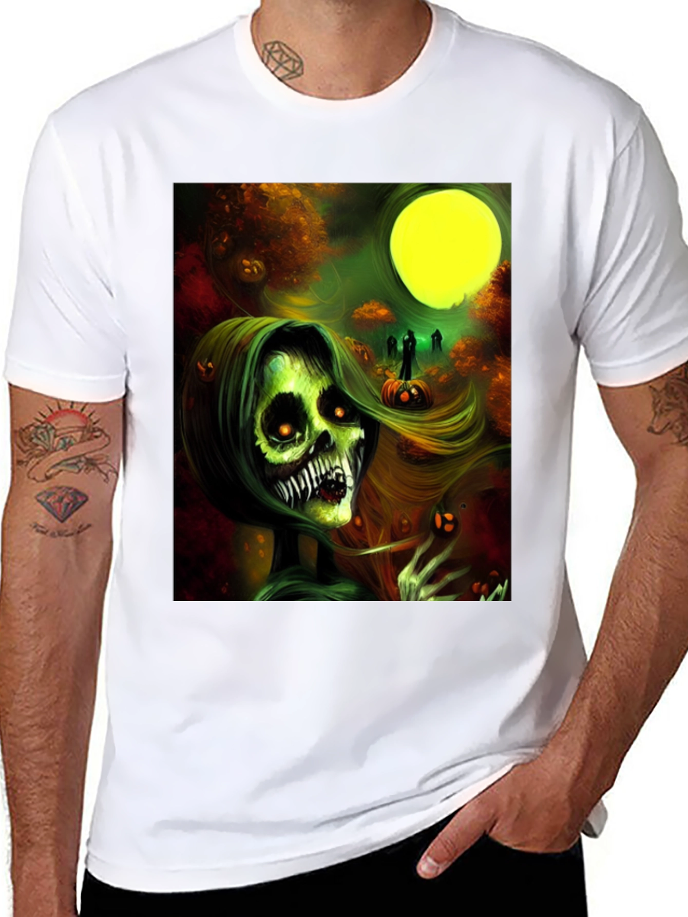 Halloween Zombie Woman Graphic Tee