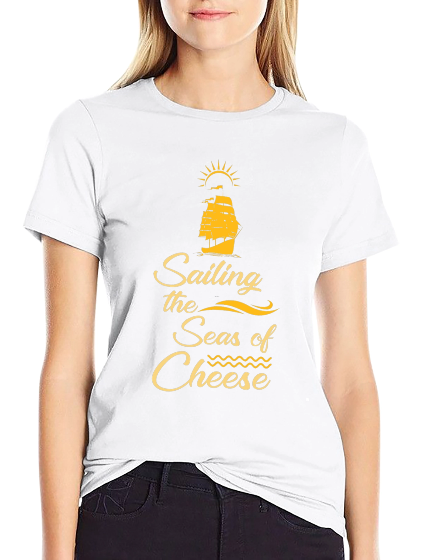 Sailing the Seas of Cheese Black T-Shirt
