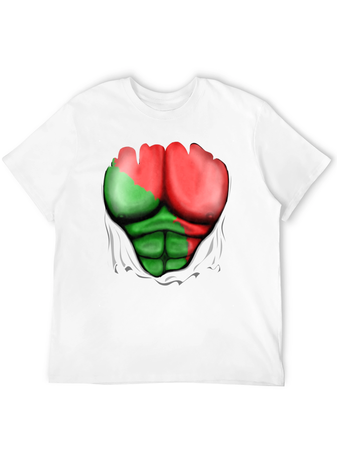 Funny Ripped Muscle T-Shirt - Bodybuilding Illusion Tee