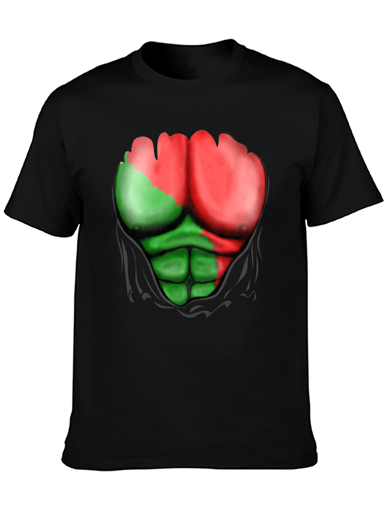 Funny Ripped Muscle T-Shirt - Bodybuilding Illusion Tee