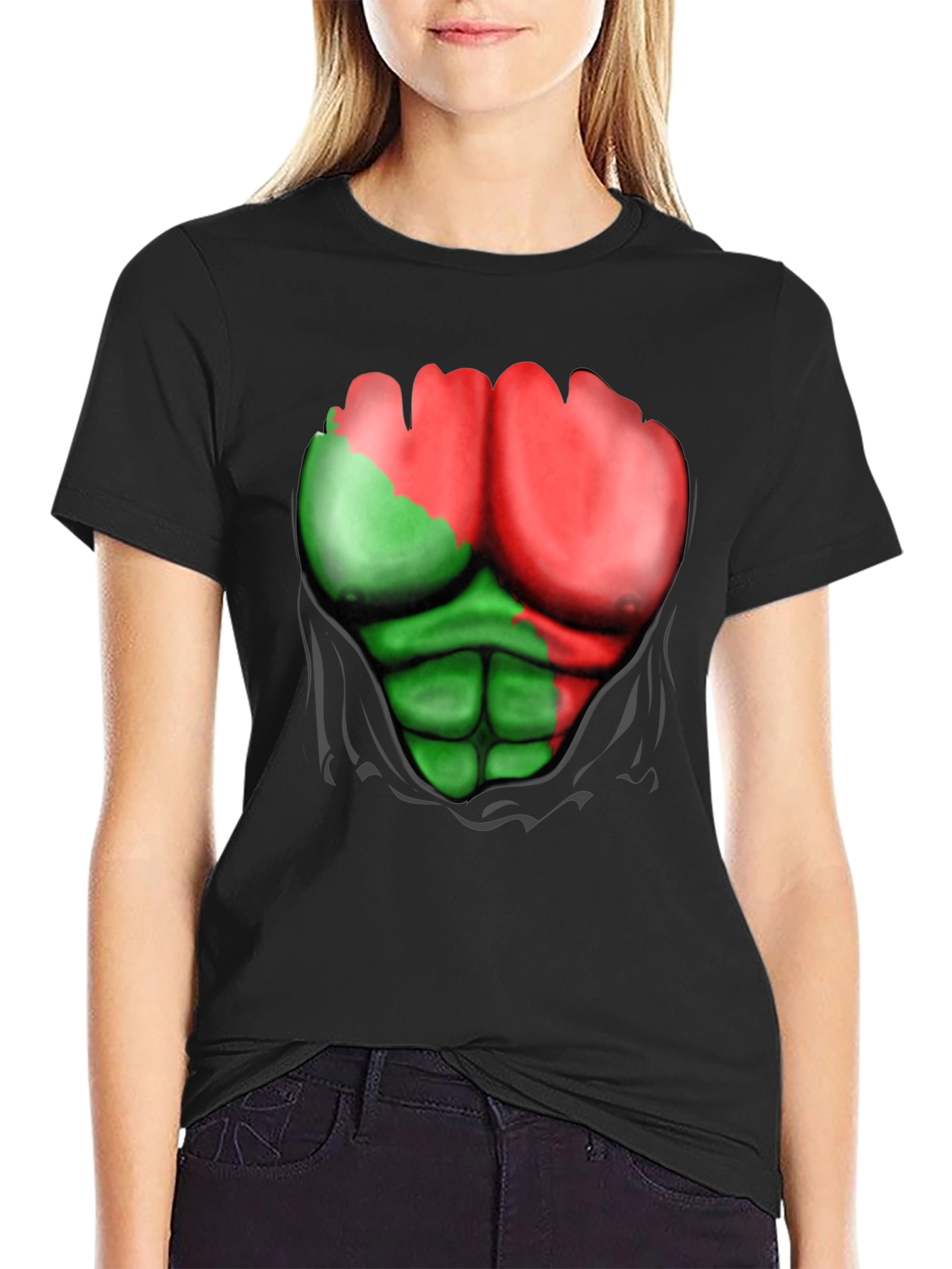 Funny Ripped Muscle T-Shirt - Bodybuilding Illusion Tee