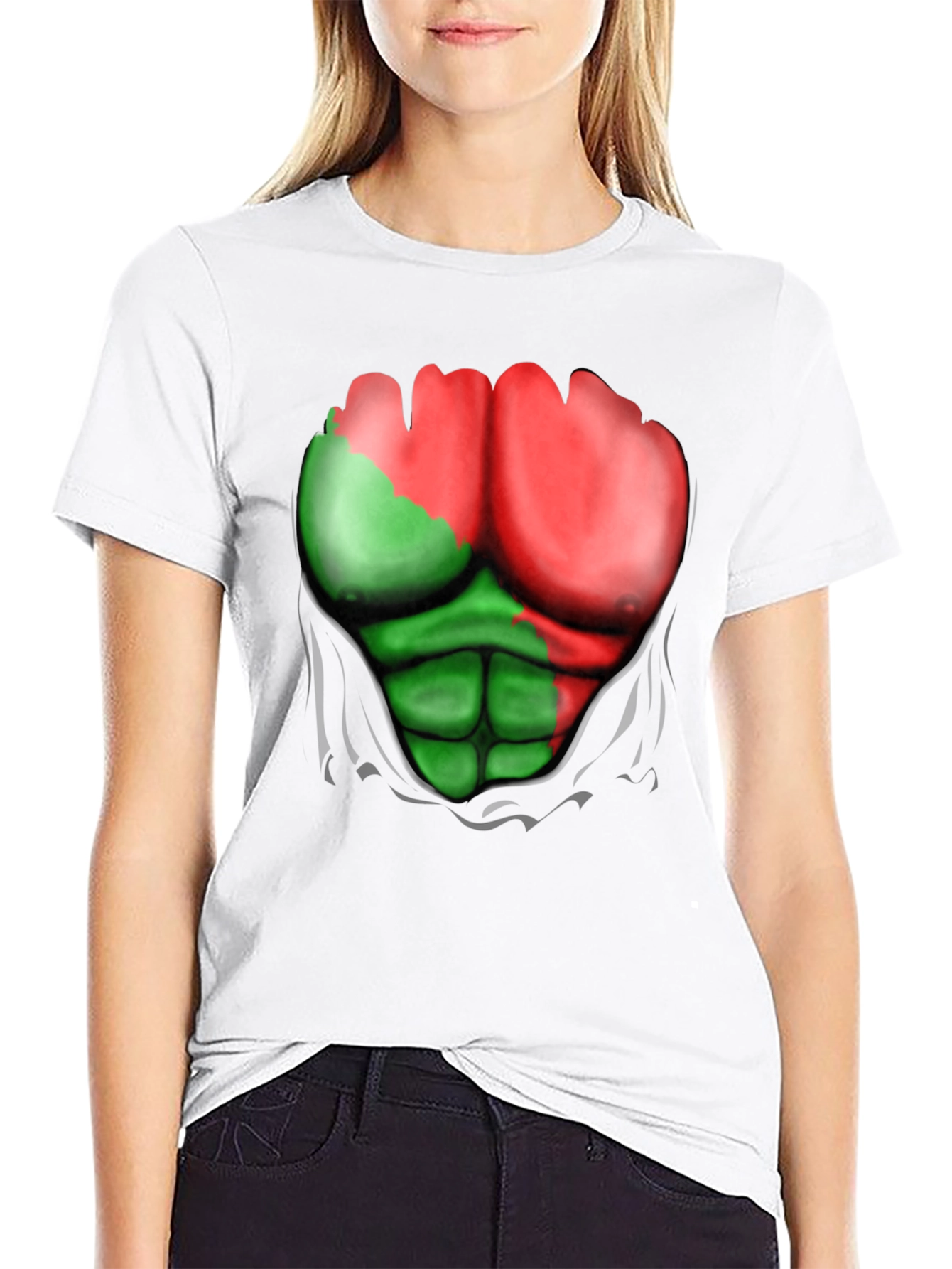 Funny Ripped Muscle T-Shirt - Bodybuilding Illusion Tee