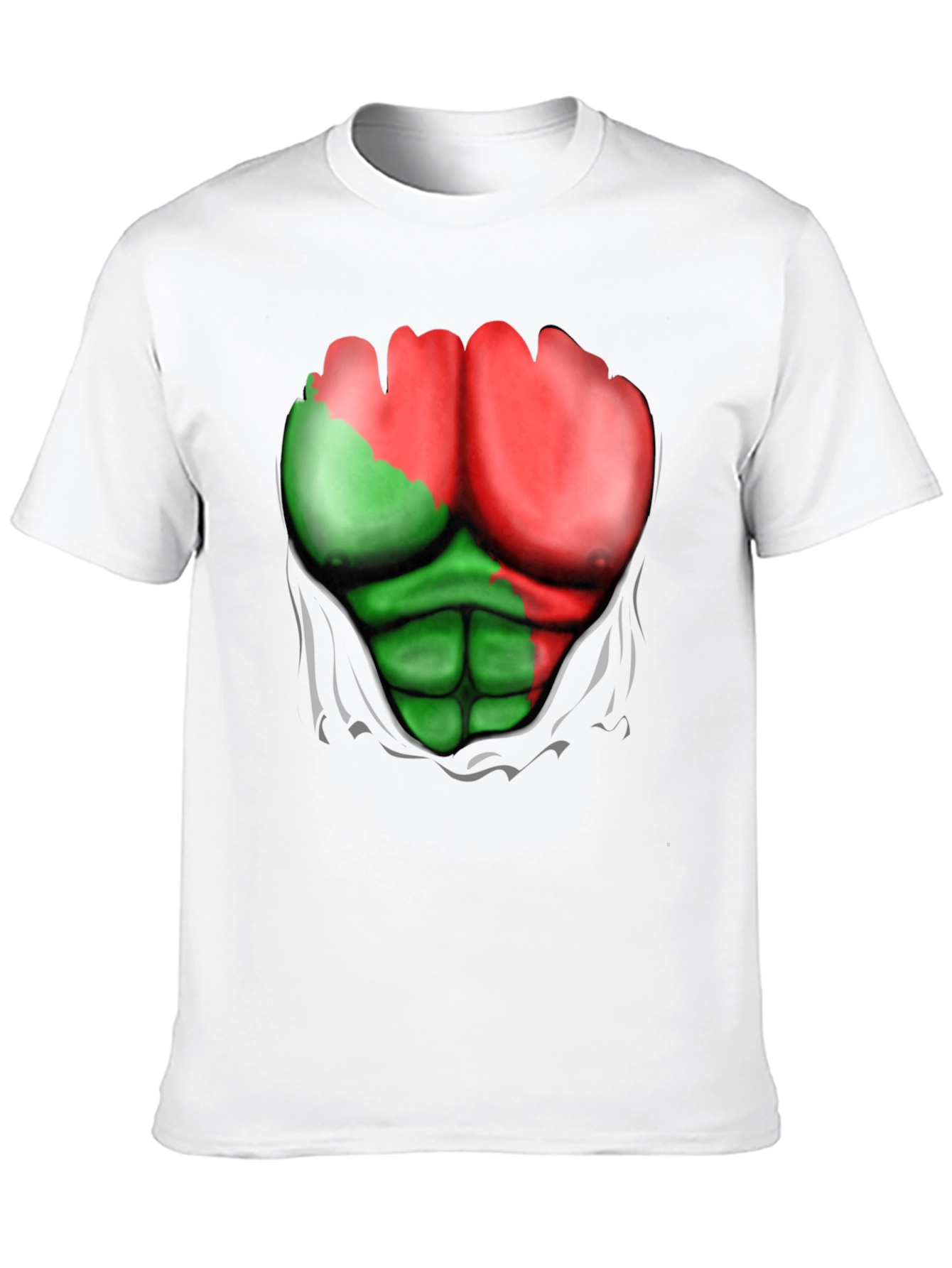 Funny Ripped Muscle T-Shirt - Bodybuilding Illusion Tee