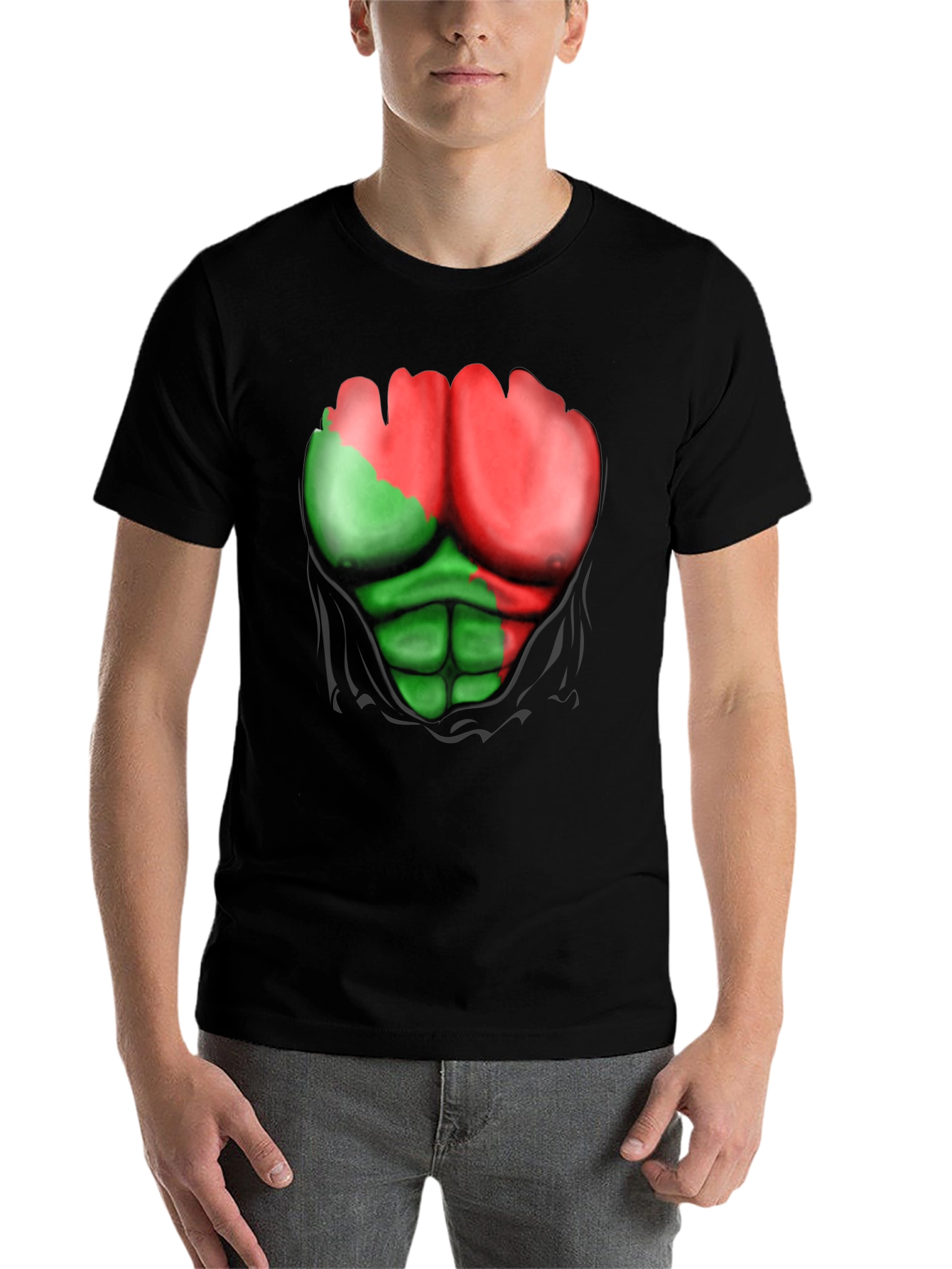Funny Ripped Muscle T-Shirt - Bodybuilding Illusion Tee