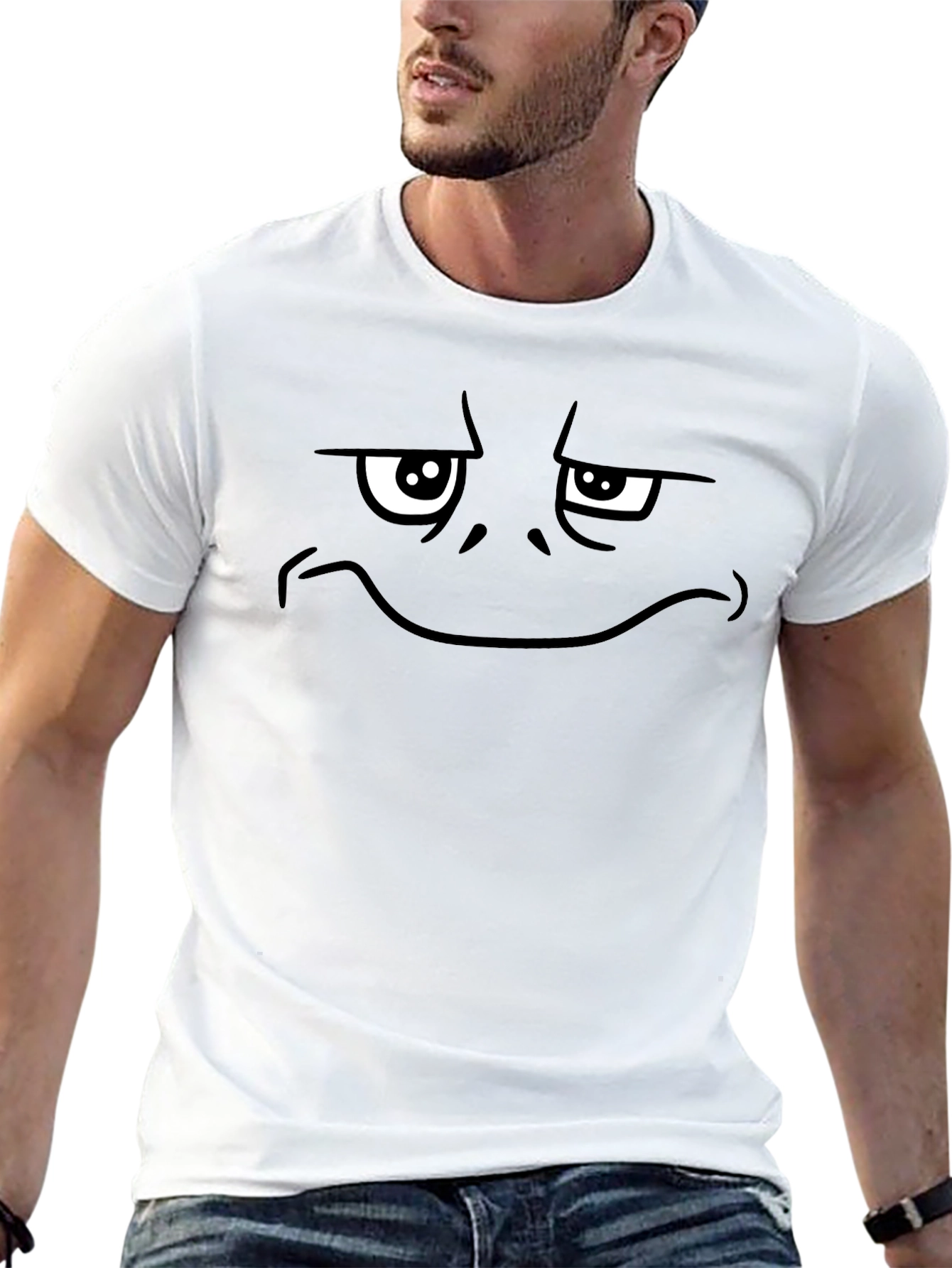 Funny Graphic Tee - Grumpy Face