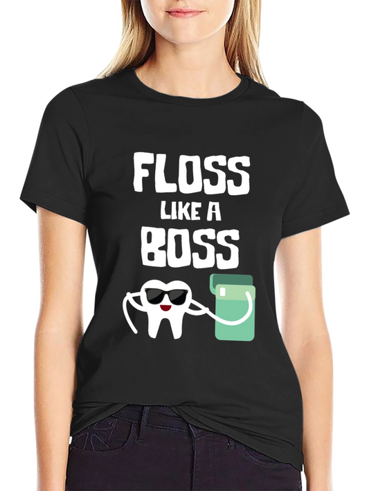 Floss Like a Boss Graphic Tee - Dental Humor Shirt