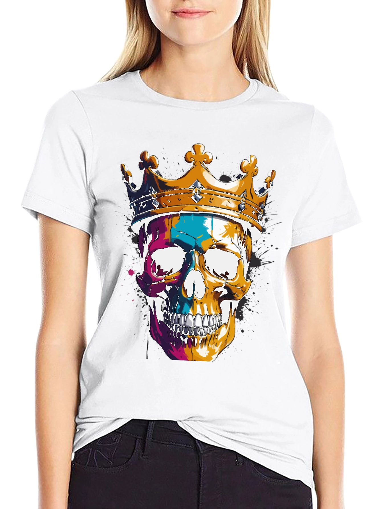 Skull King T-Shirt - Graphic Print Tee