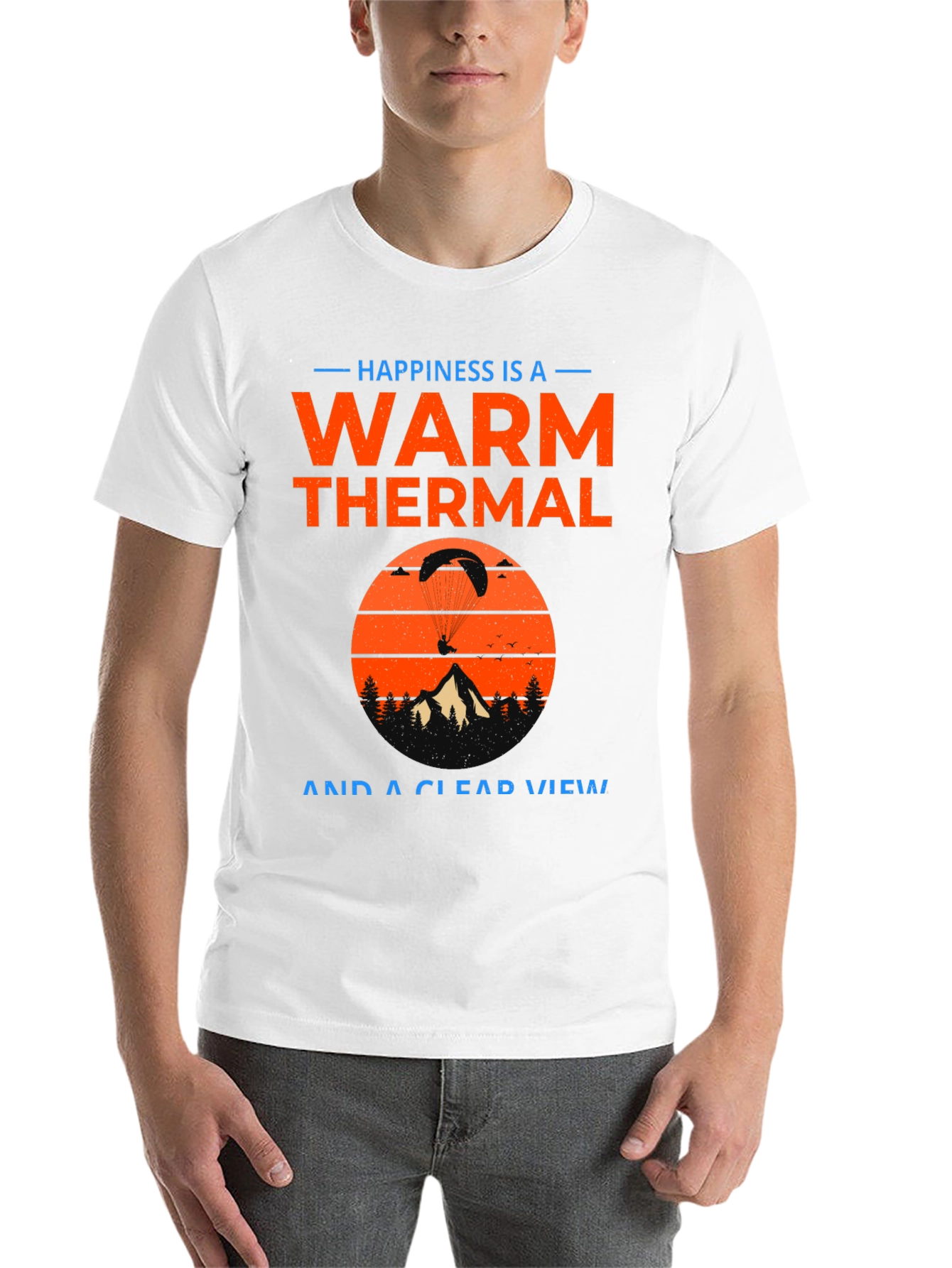 Warm Thermal and Clear View Paragliding Graphic T-Shirt
